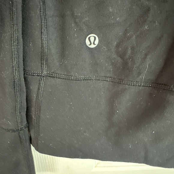 Lululemon Asana Jacket Black Ruffle Logo Full Zip Long Length Sz 8 - Picture 3 of 7